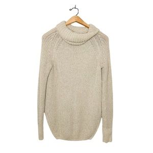 Silence + Noise Urban Outfitters Neutral Knit Cowl Turtleneck Tunic Sweater S